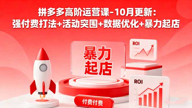 拼多多高阶运营课-10月更新：强付费打法+活动突围+数据优化+暴力起店-云推网创项目库