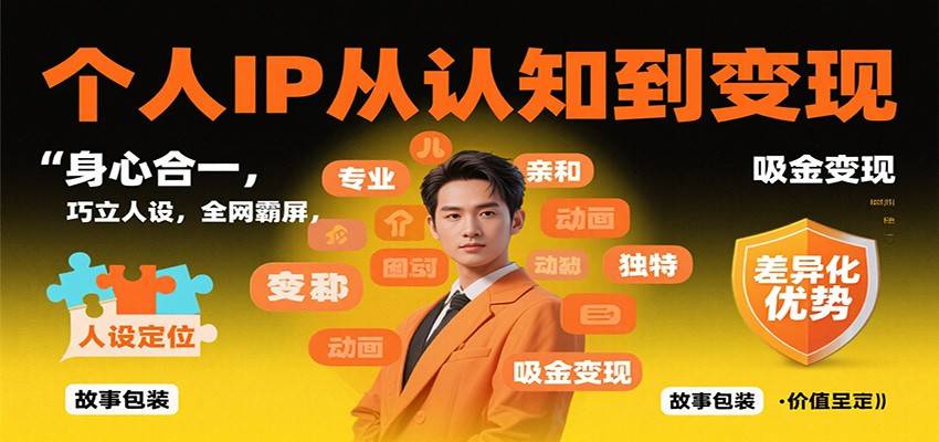 个人IP从认知到变现，身心合一，巧立人设，全网霸屏，吸金变现-云推网创项目库