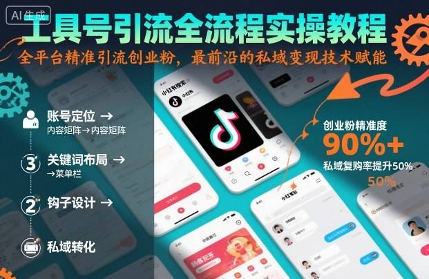 工具号引流全流程保姆级实操教程，全平台精准引流创业粉，最前沿的私域变现技术赋能-云推网创项目库