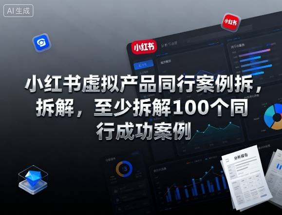 小红书虚拟产品同行案例拆解，至少拆解100个同行成功案例-云推网创项目库