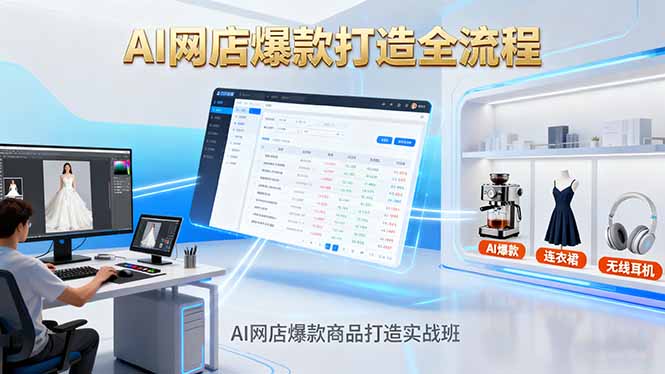 AI网店爆款商品打造实战班：AI技术实现商品图智能处理，快速搭建AI网店-云推网创项目库