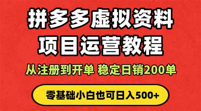 拼多多开店运营课程： 蓝海变现玩法，轻松实现睡后收入 零基础小白也可…-云推网创项目库