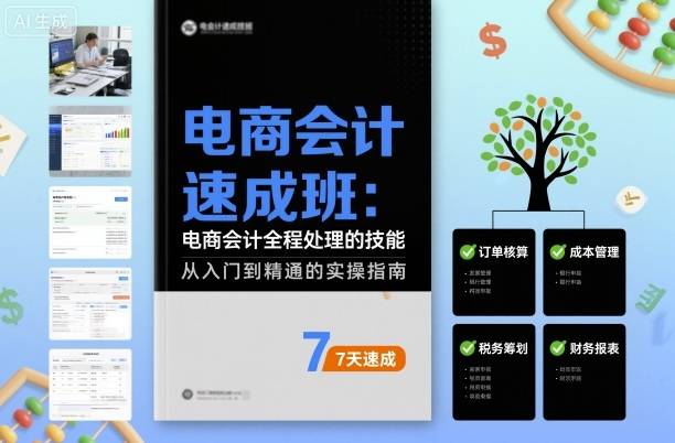电商会计速成班，电商会计全程处理的技能-云推网创项目库