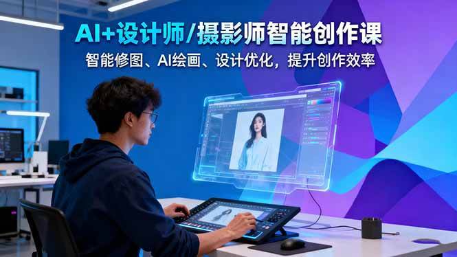 AI+设计师/摄影师智能创作课:智能修图、AI绘画、设计优化,提升创作效率-云推网创项目库
