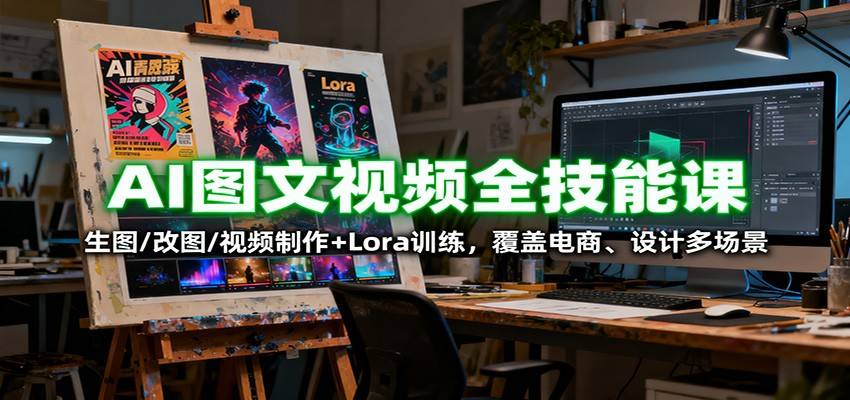 AI图文视频全技能课:生图/改图/视频制作+Lora训练,覆盖电商 、设计多场景-云推网创项目库