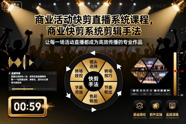 商业活动快剪直播系统课程，商业快剪系统剪辑手法-云推网创项目库
