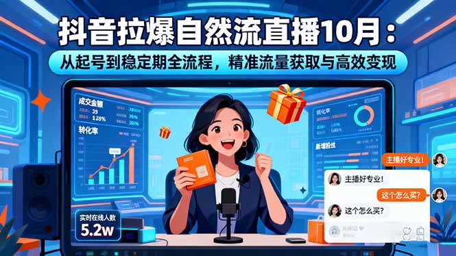 抖音拉爆自然流直播10月：从起号到稳定期全流程，精准流量获取与高效变现-云推网创项目库