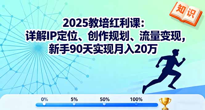 2025教培红利课：详解IP定位、创作规划、流量变现，新手90天实现月入20万-云推网创项目库