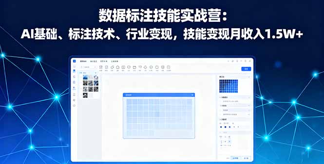 数据标注技能实战营：AI基础、标注技术、行业变现，技能变现月收入1.5W+-云推网创项目库