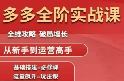 大炮·拼多多全阶实战课程(更新10月)-云推网创项目库