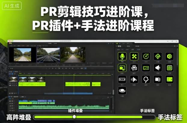 PR剪辑技巧进阶课,PR插件+手法进阶课程-云推网创项目库