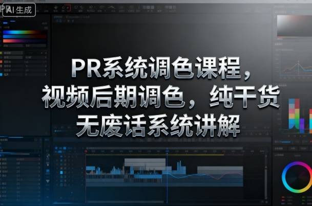 PR系统调色课程，视频后期调色，纯干货无废话系统讲解-云推网创项目库