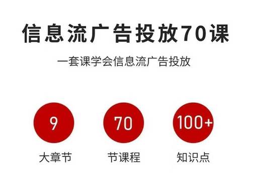 信息流广告投放实战70课，一套课学会信息流广告投放，迄今为止，最系统化教程-云推网创项目库