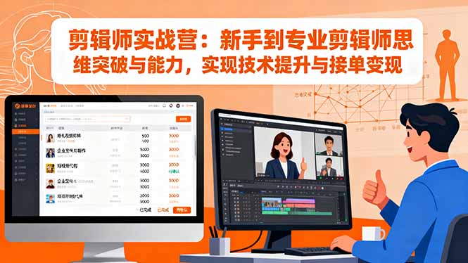 剪辑师实战营：新手到专业剪辑师思维突破与能力，实现技术提升与接单变现-云推网创项目库