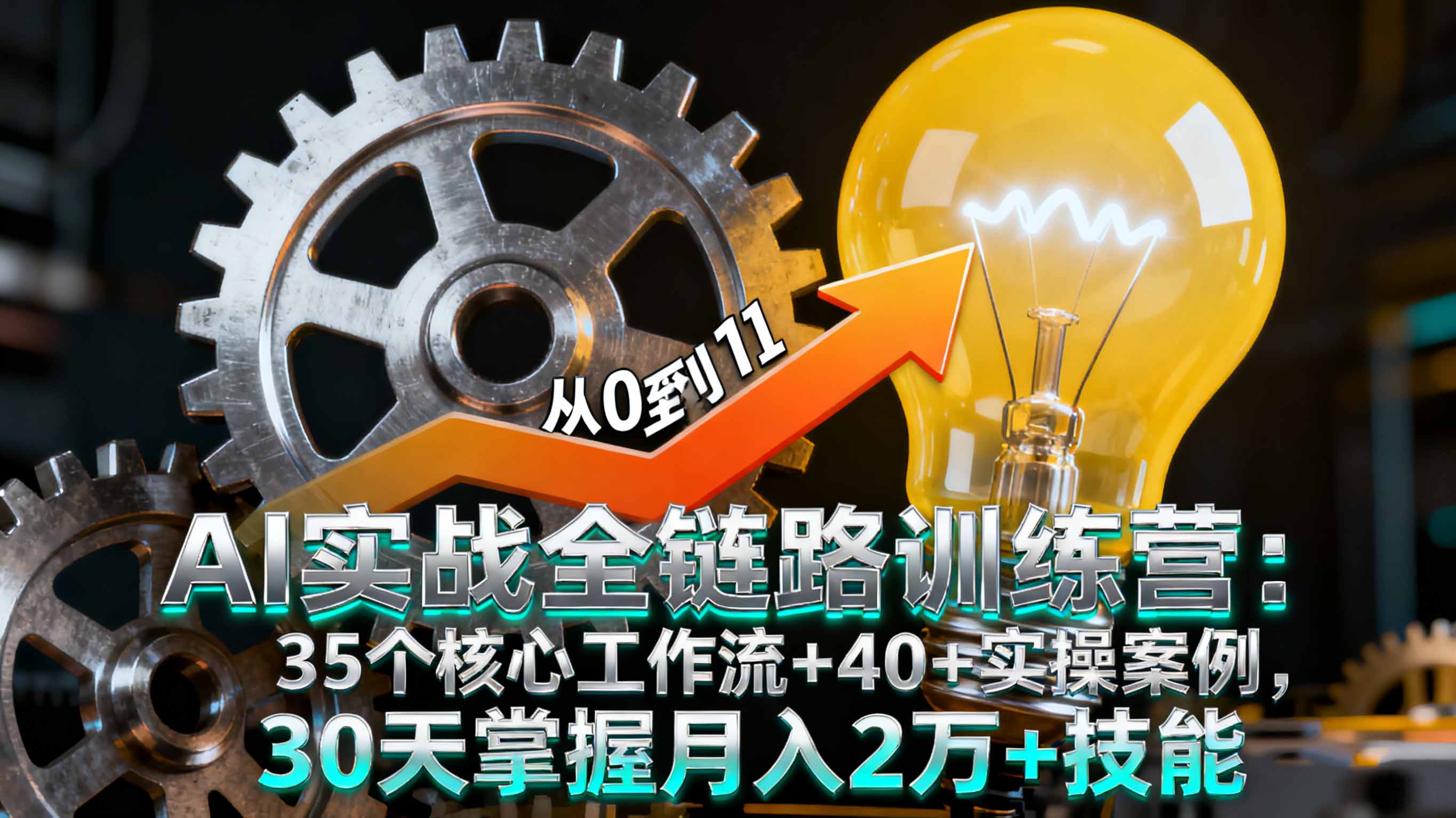 AI实战全链路训练营：35个核心工作流+40+实操案例，30天掌握月入2万+技能-云推网创项目库