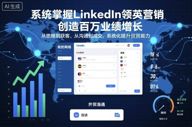 系统掌握LinkedIn领英营销，创造百万业绩增长，从思维到获客，从沟通到成交，系统化提升外贸能力-云推网创项目库