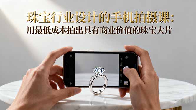 珠宝行业设计的手机拍摄课:用最低成本拍出具有商业价值的珠宝大片!-云推网创项目库