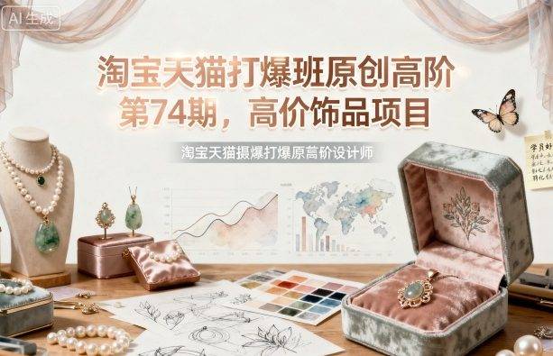 淘宝天猫打爆班原创高阶第74期，高价饰品项目-云推网创项目库