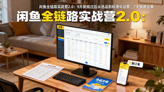 闲鱼全链路实战营2.0:9月新规过后从选品到标准化运营,7天快速出单-云推网创项目库