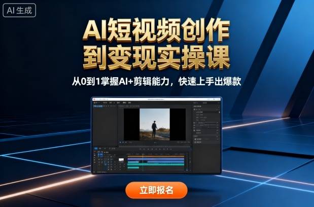 AI短视频创作到变现实操课，从0到1掌握AI+剪辑能力，快速上手出爆款(更新10月)-云推网创项目库