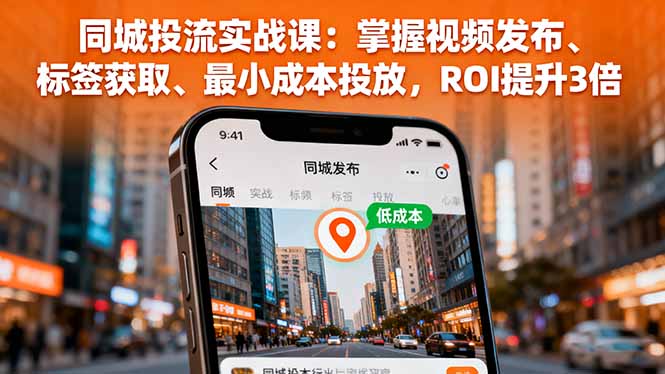 同城投流实战课：掌握视频发布、标签获取、最小成本投放，ROI提升3倍-云推网创项目库