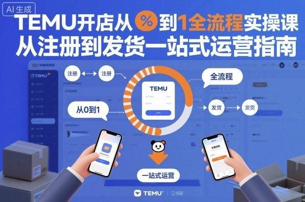 TEMU开店从0到1全流程实操课,从注册到发货一站式运营指南-云推网创项目库