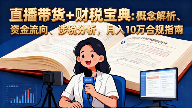 直播带货+财税宝典:概念解析、资金流向、涉税分析,月入10万合规指南-云推网创项目库