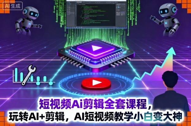 短视频Ai剪辑全套课程，玩转AI+剪辑，AI短视频教学小白变大神-云推网创项目库