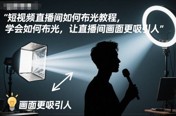 短视频直播间如何布光教程,学会如何布光,让直播间画面更吸引人-云推网创项目库