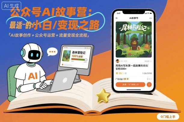 公众号ai故事营，最适合小白的自媒体变现之路-云推网创项目库