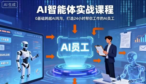 Ai智能体实战课程，0基础跨越Ai鸿沟，打造24小时帮你工作的Ai员工，打破常规，以实战定义Ai-云推网创项目库