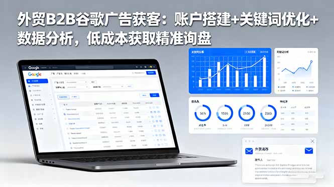 外贸B2B 谷歌广告获客:账户搭建+关键词优化+数据分析 低成本获取精准询盘-云推网创项目库