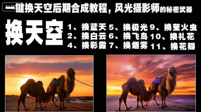 一键换天空后期合成教程,风光摄影师的秘密武器-云推网创项目库