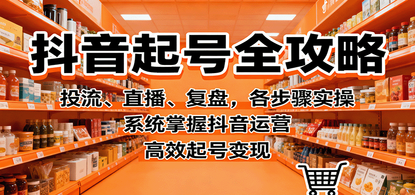 抖音起号全攻略，投流、直播、复盘，各步骤实操，系统掌握抖音运营，高效起号变现-云推网创项目库