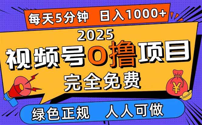 2025视频号0撸项目,5分钟一个号,日入1000+,人人可做-云推网创项目库