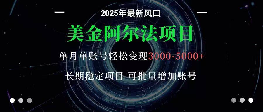 美金阿尔法项目：一部手机每天只需10分钟，轻松稳定赚美元-云推网创项目库