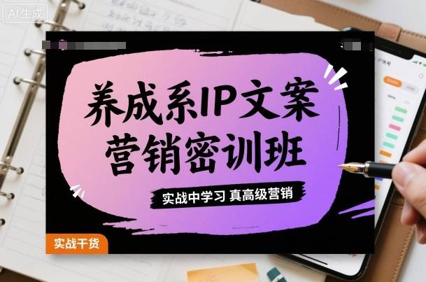 养成系IP文案营销密训班，实战中学习真高级营销-云推网创项目库