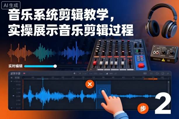 音乐系统剪辑教学，实操展示音乐剪辑过程-云推网创项目库