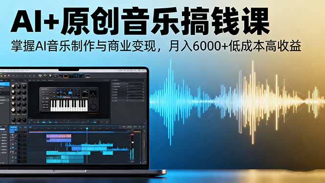 AI+原创音乐搞钱课：掌握AI音乐制作与商业变现，月入6000+低成本高收益-云推网创项目库