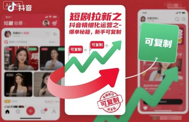 短剧拉新之抖音精细化运营之爆单秘籍，新手可复制-云推网创项目库