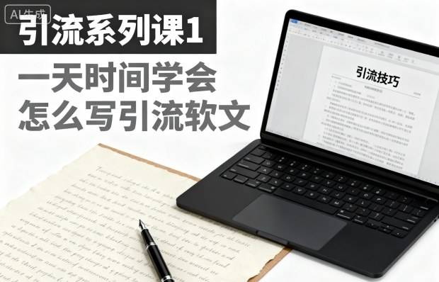 引流系列课1,一天时间学会怎么写引流软文-云推网创项目库