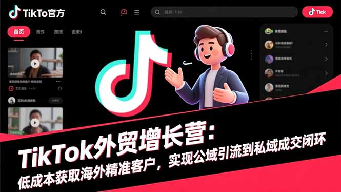 TikTok外贸增长营:低成本获取海外精准客户,实现公域引流到私域成交闭环-云推网创项目库