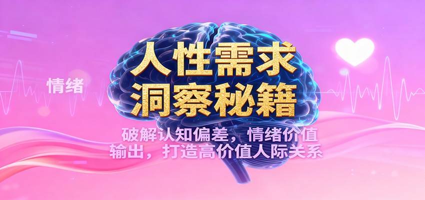 人性需求洞察秘籍，破解认知偏差，情绪价值输出，打造高价值人际关系-云推网创项目库