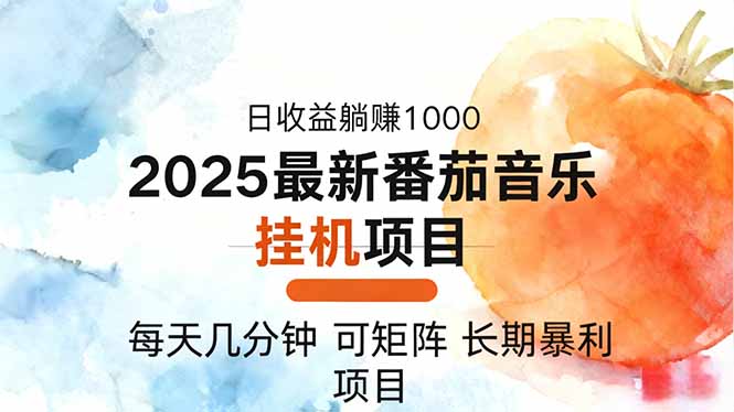 2025年最新番茄音乐人挂机项目，每天几分钟，月入1000＋，可矩阵，一台…-云推网创项目库