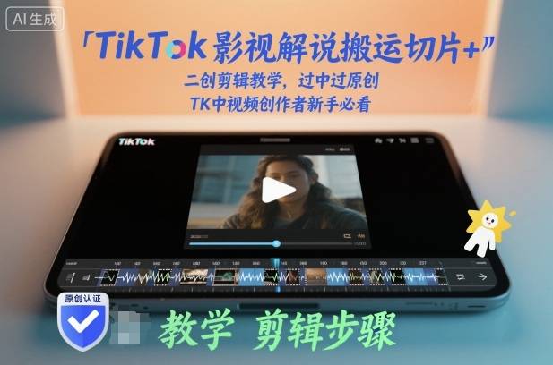 TikTok影视解说搬运切片+二创剪辑教学,过中过原创,TK中视频创作者新手必看-云推网创项目库