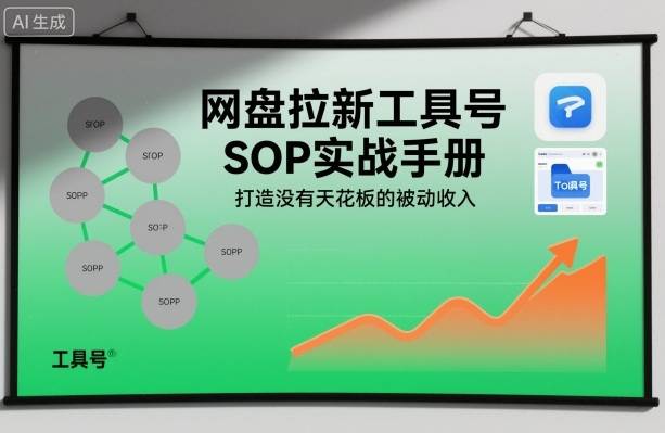 网盘拉新工具号SOP实战手册，打造没有天花板的被动收入-云推网创项目库