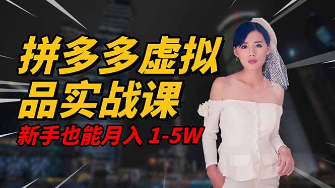 2025 拼多多虚拟品系统实战课，轻资产项目，可矩阵开工作室，新手也能…-云推网创项目库