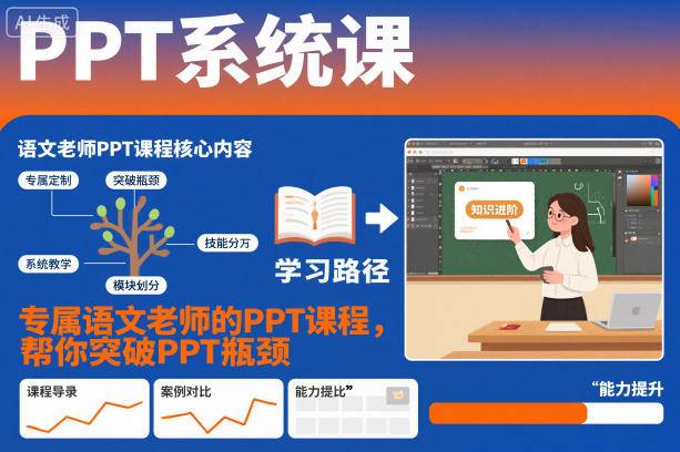 PPT系统课,专属语文老师的PPT课程,帮你突破PPT瓶颈-云推网创项目库
