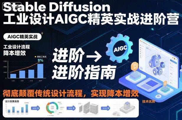 Stable Diffusion工业设计AIGC精英实战进阶营,彻底颠覆传统设计流程,实现降本增效-云推网创项目库