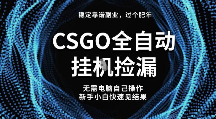 【稳定副业】全球最热门游戏CSGO全自动捡漏，最新玩法，新手小白日入5张+【揭秘】-云推网创项目库